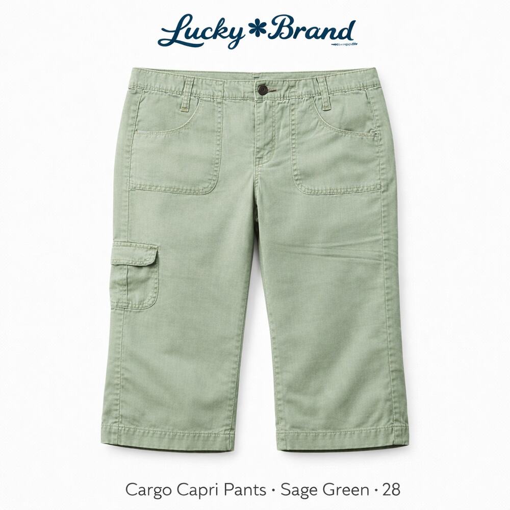 Lucky Brand Sage Green Cargo Capri Pants